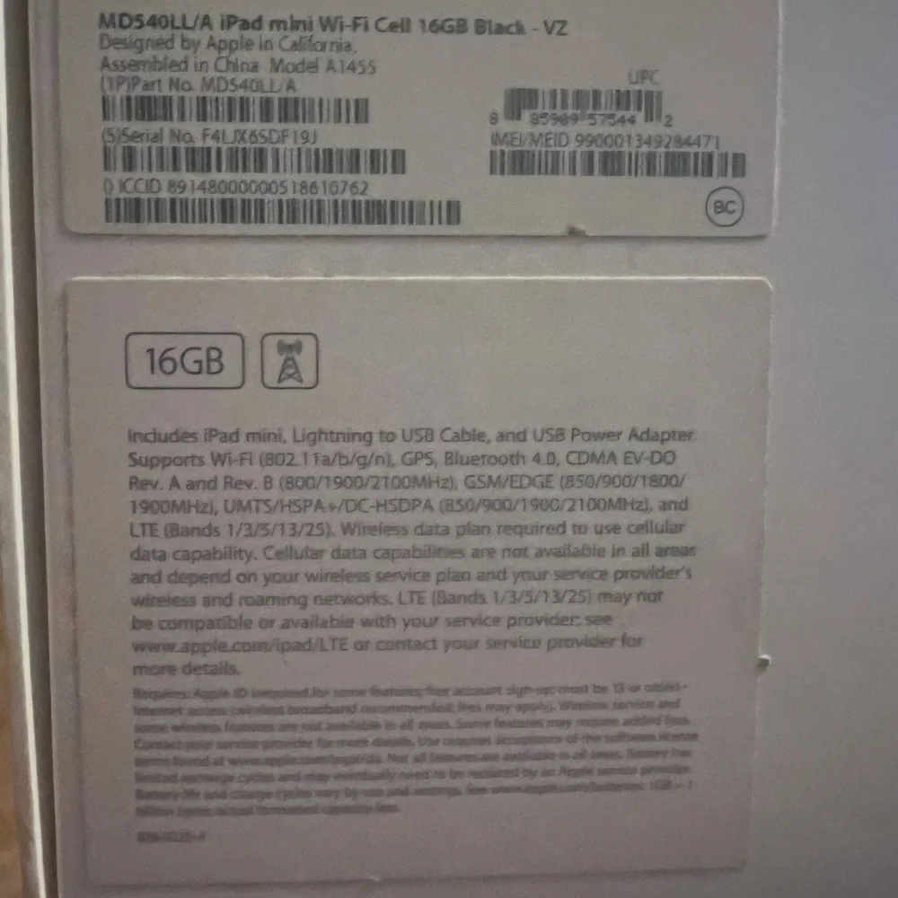 IPad Mini 16GB wifi only